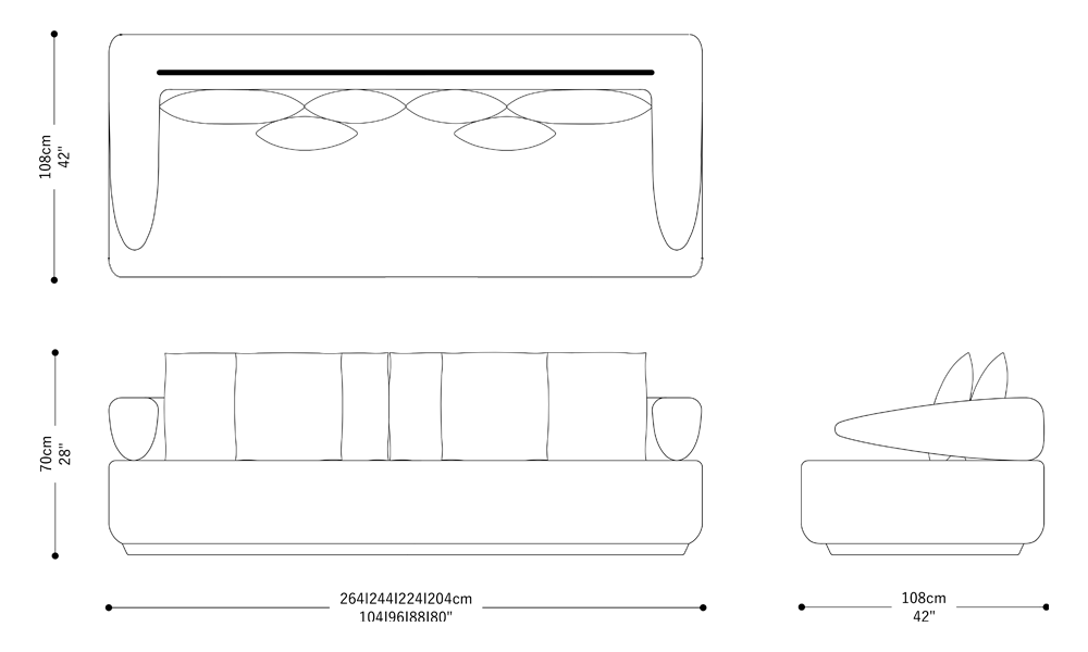Image of the main dimensions of the product